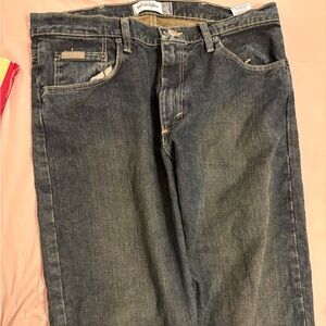 Black and brown denim wrangler jeans baggy loose fit relaxed